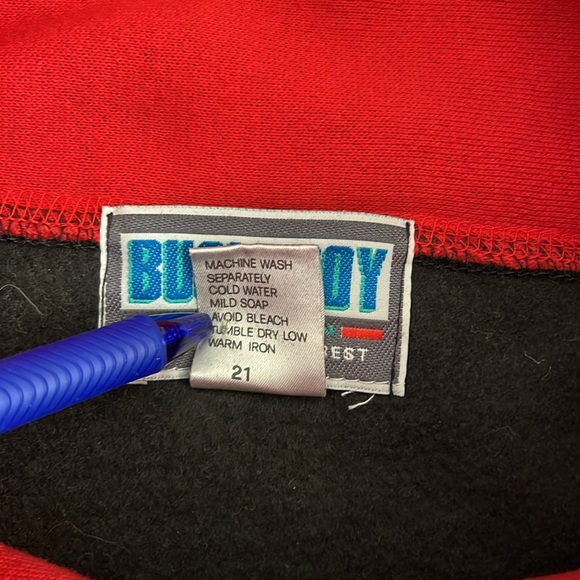 VTG Bugle Boy Dimension Mock Turtleneck Pullover Black/Red Embroidered Large - Picture 4 of 12